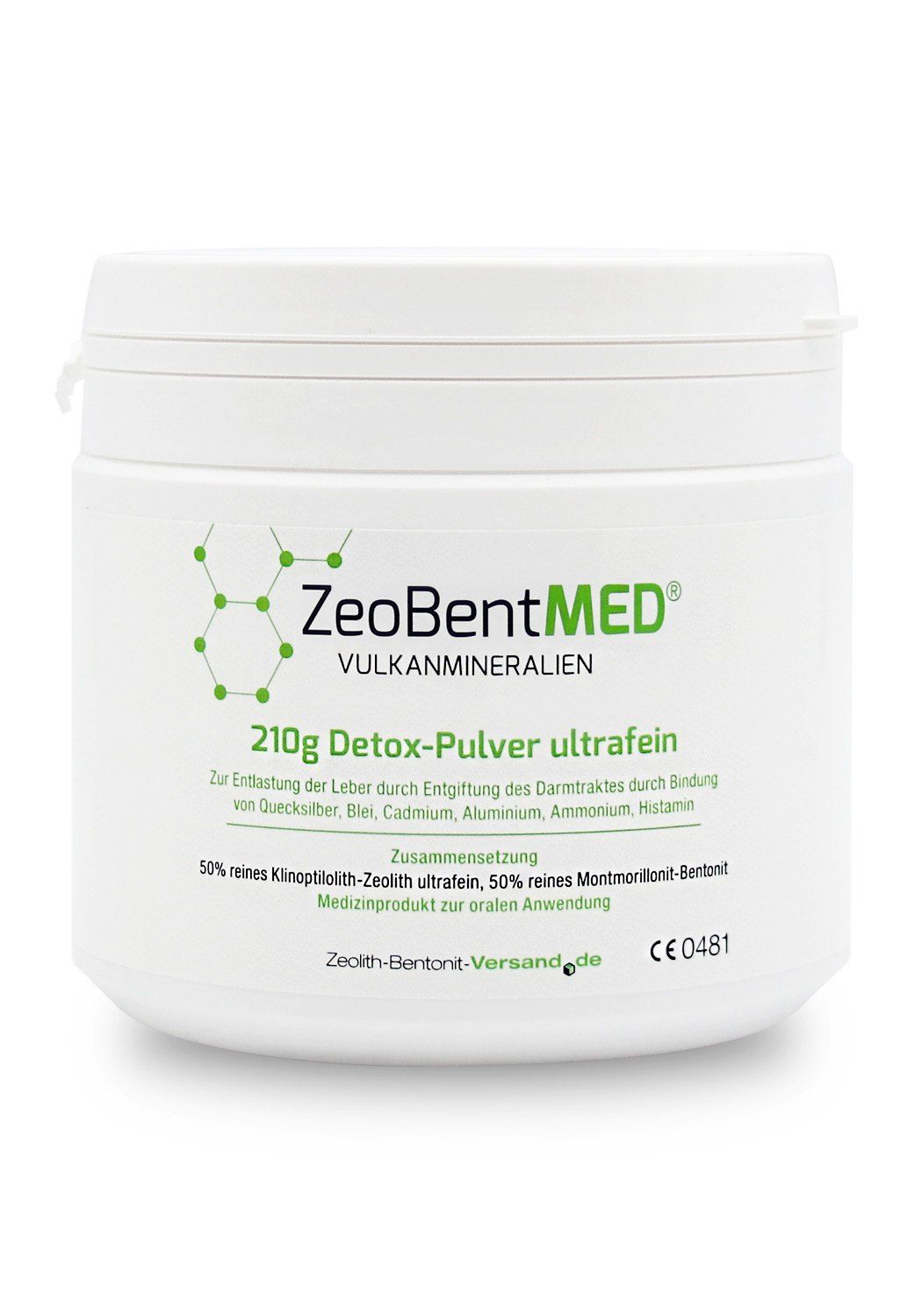 ZeoBentMed Pulver ultrafein, die ideale alltagstaugliche Darm- und Leberreinigung, Abbildung der 210g Packung